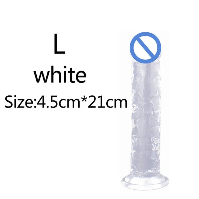 Realistic Soft Jelly Dildo – 6 Sizes, Flexible Suction Cup for Hands-Free Pleasure – Adult Sex Toy for Women, Men & Couples – Vaginal & Anal Stimulation