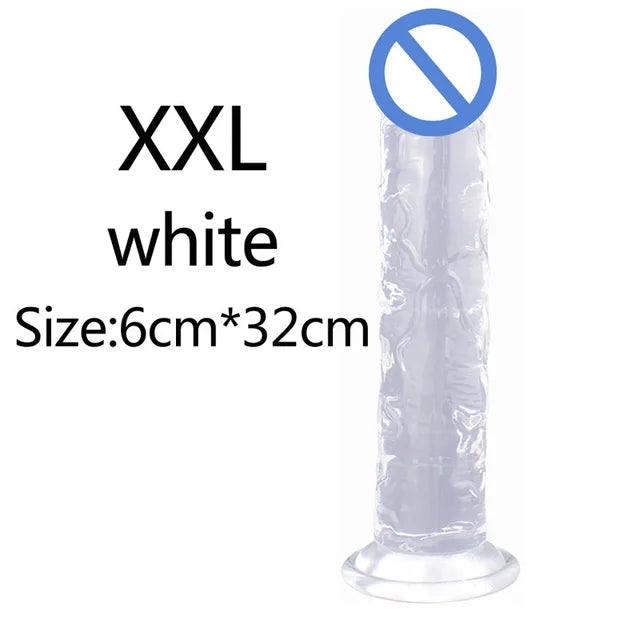 Realistic Soft Jelly Dildo – 6 Sizes, Flexible Suction Cup for Hands-Free Pleasure – Adult Sex Toy for Women, Men & Couples – Vaginal & Anal Stimulation