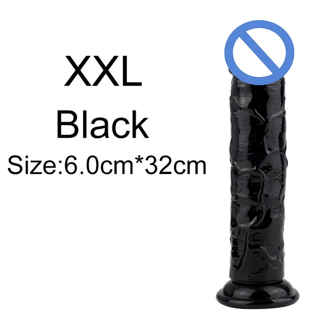 Realistic Soft Jelly Dildo – 6 Sizes, Flexible Suction Cup for Hands-Free Pleasure – Adult Sex Toy for Women, Men & Couples – Vaginal & Anal Stimulation