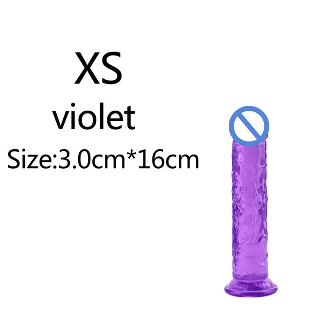 Realistic Soft Jelly Dildo – 6 Sizes, Flexible Suction Cup for Hands-Free Pleasure – Adult Sex Toy for Women, Men & Couples – Vaginal & Anal Stimulation