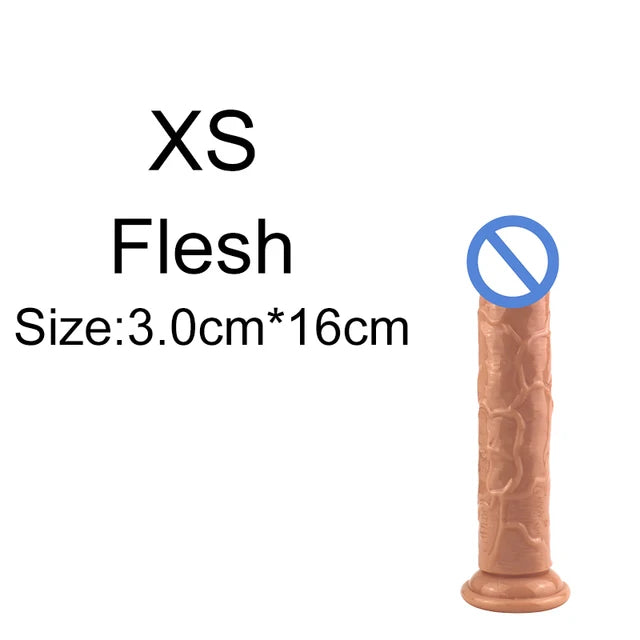 Realistic Soft Jelly Dildo – 6 Sizes, Flexible Suction Cup for Hands-Free Pleasure – Adult Sex Toy for Women, Men & Couples – Vaginal & Anal Stimulation