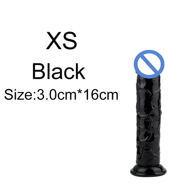 Realistic Soft Jelly Dildo – 6 Sizes, Flexible Suction Cup for Hands-Free Pleasure – Adult Sex Toy for Women, Men & Couples – Vaginal & Anal Stimulation
