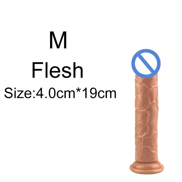 Realistic Soft Jelly Dildo – 6 Sizes, Flexible Suction Cup for Hands-Free Pleasure – Adult Sex Toy for Women, Men & Couples – Vaginal & Anal Stimulation