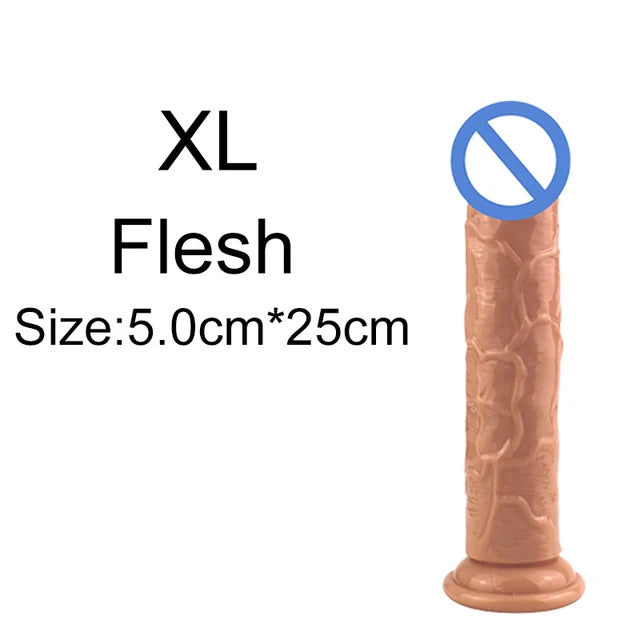 Realistic Soft Jelly Dildo – 6 Sizes, Flexible Suction Cup for Hands-Free Pleasure – Adult Sex Toy for Women, Men & Couples – Vaginal & Anal Stimulation