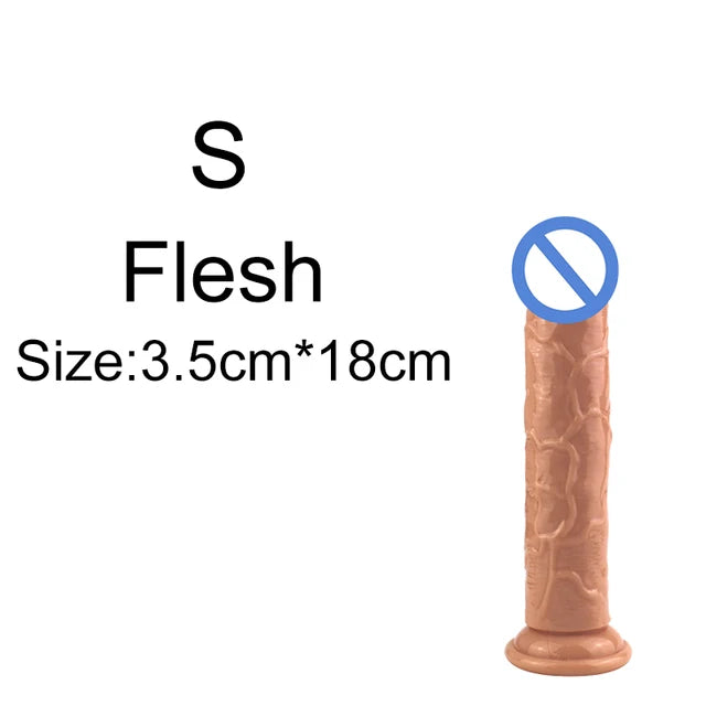 Realistic Soft Jelly Dildo – 6 Sizes, Flexible Suction Cup for Hands-Free Pleasure – Adult Sex Toy for Women, Men & Couples – Vaginal & Anal Stimulation