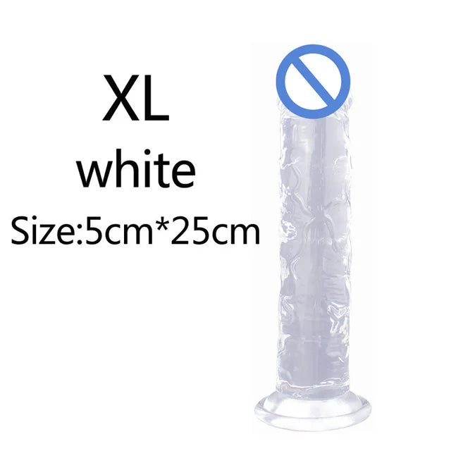 Realistic Soft Jelly Dildo – 6 Sizes, Flexible Suction Cup for Hands-Free Pleasure – Adult Sex Toy for Women, Men & Couples – Vaginal & Anal Stimulation
