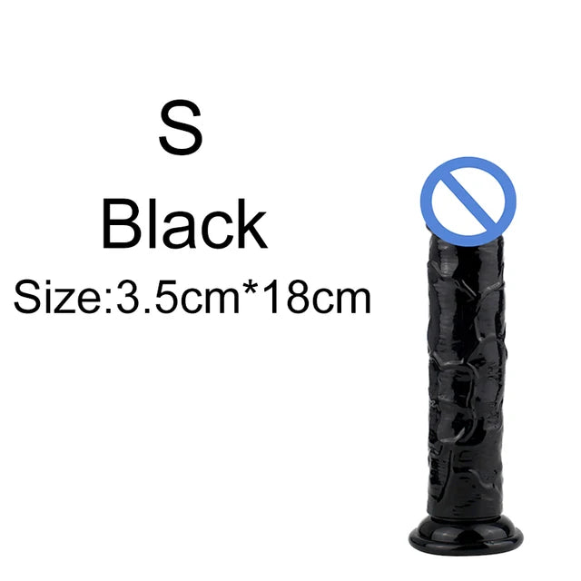 Realistic Soft Jelly Dildo – 6 Sizes, Flexible Suction Cup for Hands-Free Pleasure – Adult Sex Toy for Women, Men & Couples – Vaginal & Anal Stimulation