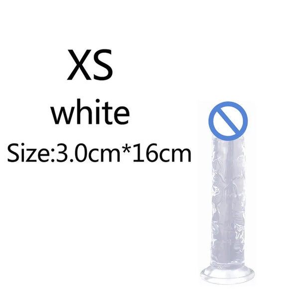 Realistic Soft Jelly Dildo – 6 Sizes, Flexible Suction Cup for Hands-Free Pleasure – Adult Sex Toy for Women, Men & Couples – Vaginal & Anal Stimulation