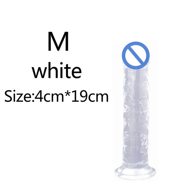 Realistic Soft Jelly Dildo – 6 Sizes, Flexible Suction Cup for Hands-Free Pleasure – Adult Sex Toy for Women, Men & Couples – Vaginal & Anal Stimulation