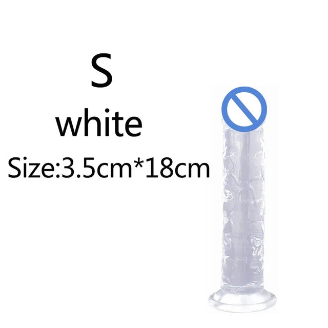 Realistic Soft Jelly Dildo – 6 Sizes, Flexible Suction Cup for Hands-Free Pleasure – Adult Sex Toy for Women, Men & Couples – Vaginal & Anal Stimulation