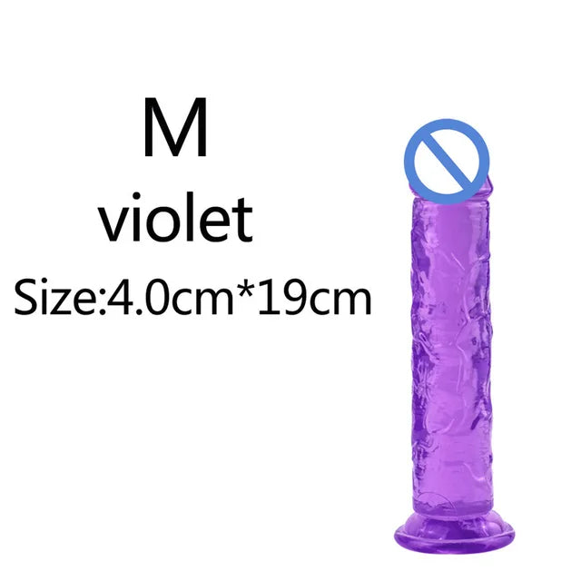 Realistic Soft Jelly Dildo – 6 Sizes, Flexible Suction Cup for Hands-Free Pleasure – Adult Sex Toy for Women, Men & Couples – Vaginal & Anal Stimulation