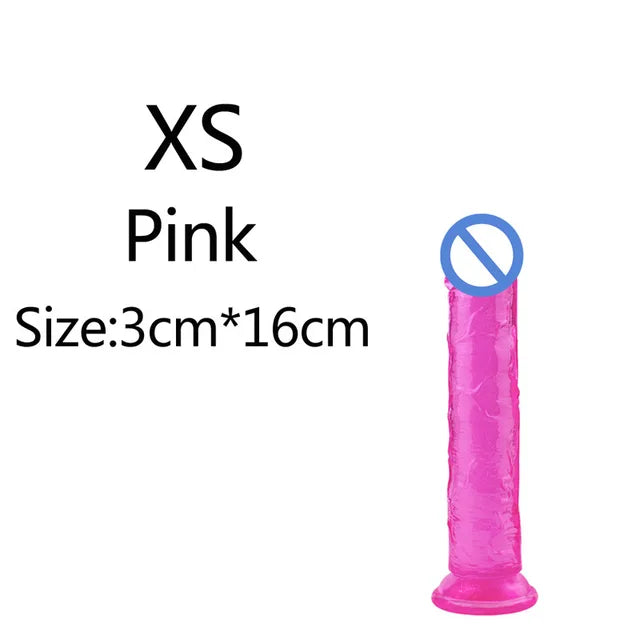 Realistic Soft Jelly Dildo – 6 Sizes, Flexible Suction Cup for Hands-Free Pleasure – Adult Sex Toy for Women, Men & Couples – Vaginal & Anal Stimulation