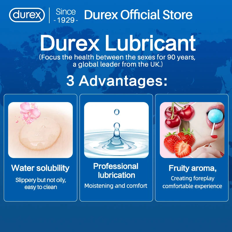 Durex Lubricant Fruit Based 50 and 200ml Water Based Lubricant Massage Orgasm Anal Vaginal Intimate Sex Shop Adult Toys for Couples