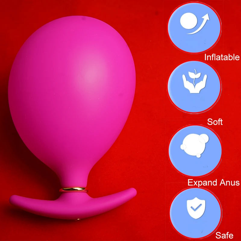 Inflatable Butt Plug Dildo: Premium Silicone Anal Expander with Removable Pump