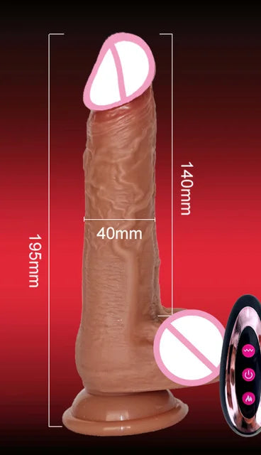 Premium Telescopic Dildo Vibrator – Heated Thrusting Sex Toy for Women & Couples