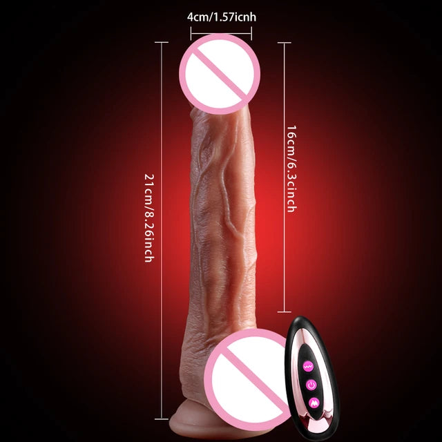 Premium Telescopic Dildo Vibrator – Heated Thrusting Sex Toy for Women & Couples