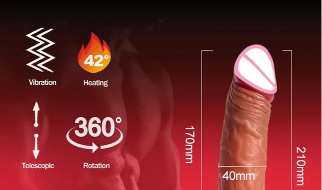 Premium Telescopic Dildo Vibrator – Heated Thrusting Sex Toy for Women & Couples