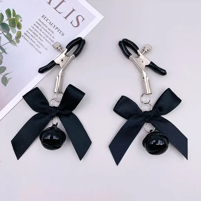 Adjustable Nipple Clamps with Bells: Elevate Your Sensual Play Sexy Bow Breast Bdsm Small Bell Adult Fetish Flirting Teasing Sex Toys For Couples