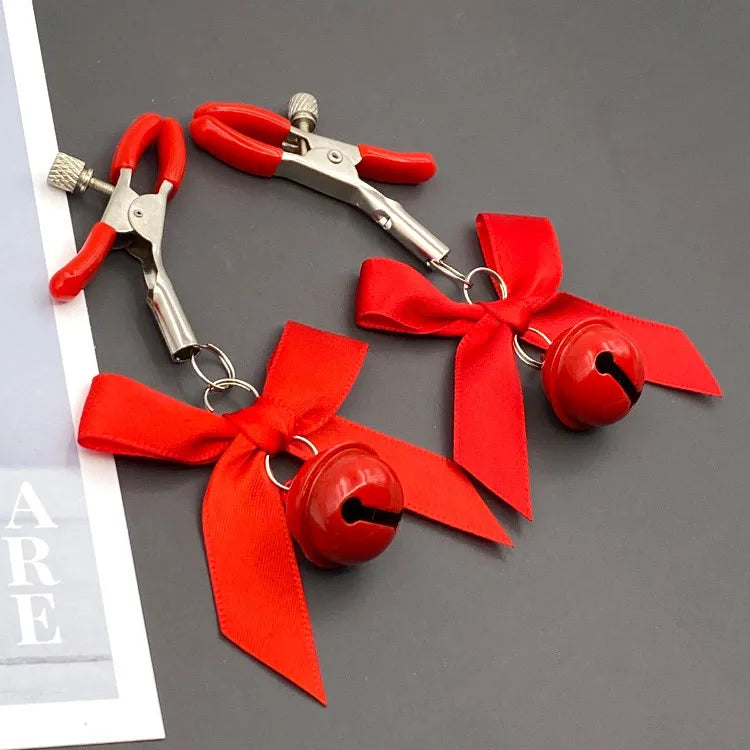 Adjustable Nipple Clamps with Bells: Elevate Your Sensual Play Sexy Bow Breast Bdsm Small Bell Adult Fetish Flirting Teasing Sex Toys For Couples
