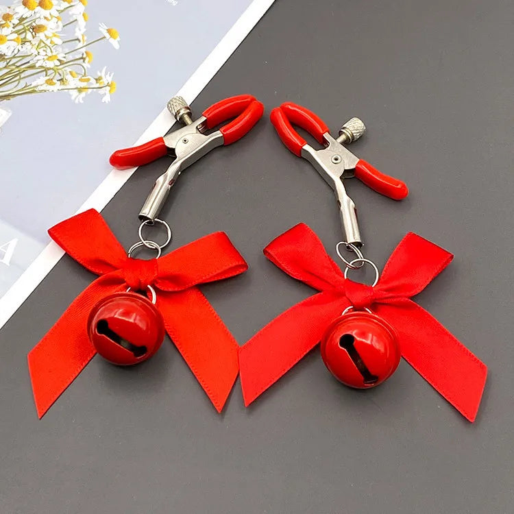 Adjustable Nipple Clamps with Bells: Elevate Your Sensual Play Sexy Bow Breast Bdsm Small Bell Adult Fetish Flirting Teasing Sex Toys For Couples