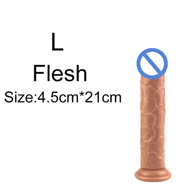 Realistic Soft Jelly Dildo – 6 Sizes, Flexible Suction Cup for Hands-Free Pleasure – Adult Sex Toy for Women, Men & Couples – Vaginal & Anal Stimulation
