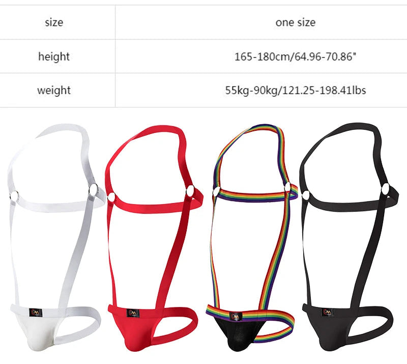 Men’s Sexy Backless Suspender Jockstrap – Elastic Thong Tights Harness Bodysuit for Exotic Adult Play