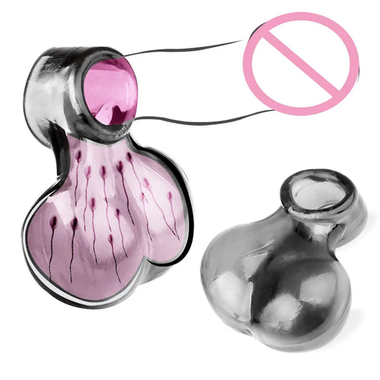 Premium Double Support Ring – Enhanced Pleasure & Performance Squeeze Ball Testicle Ejaculation Adult Sex Toys for Men
