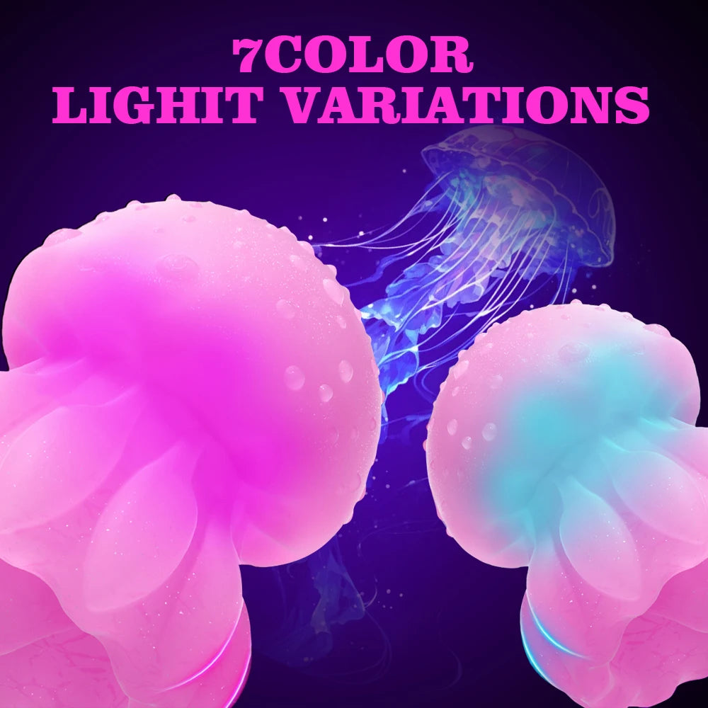 Powerful Tongue Licking Clitoral Stimulator with LED Rainbow Lights  Sex Toys for Couples Jellyfish Vibrator